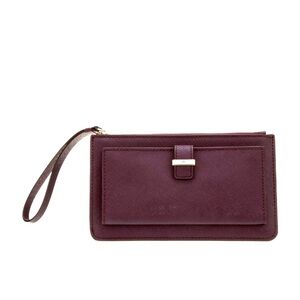 New! KATE SPADE New York Cedar Street Karolina Leather Wristlet Wallet in Plum